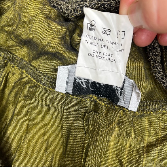 Ania A vintage open front asymmetrical cardigan, S green brown, earthy, - Picture 12 of 12